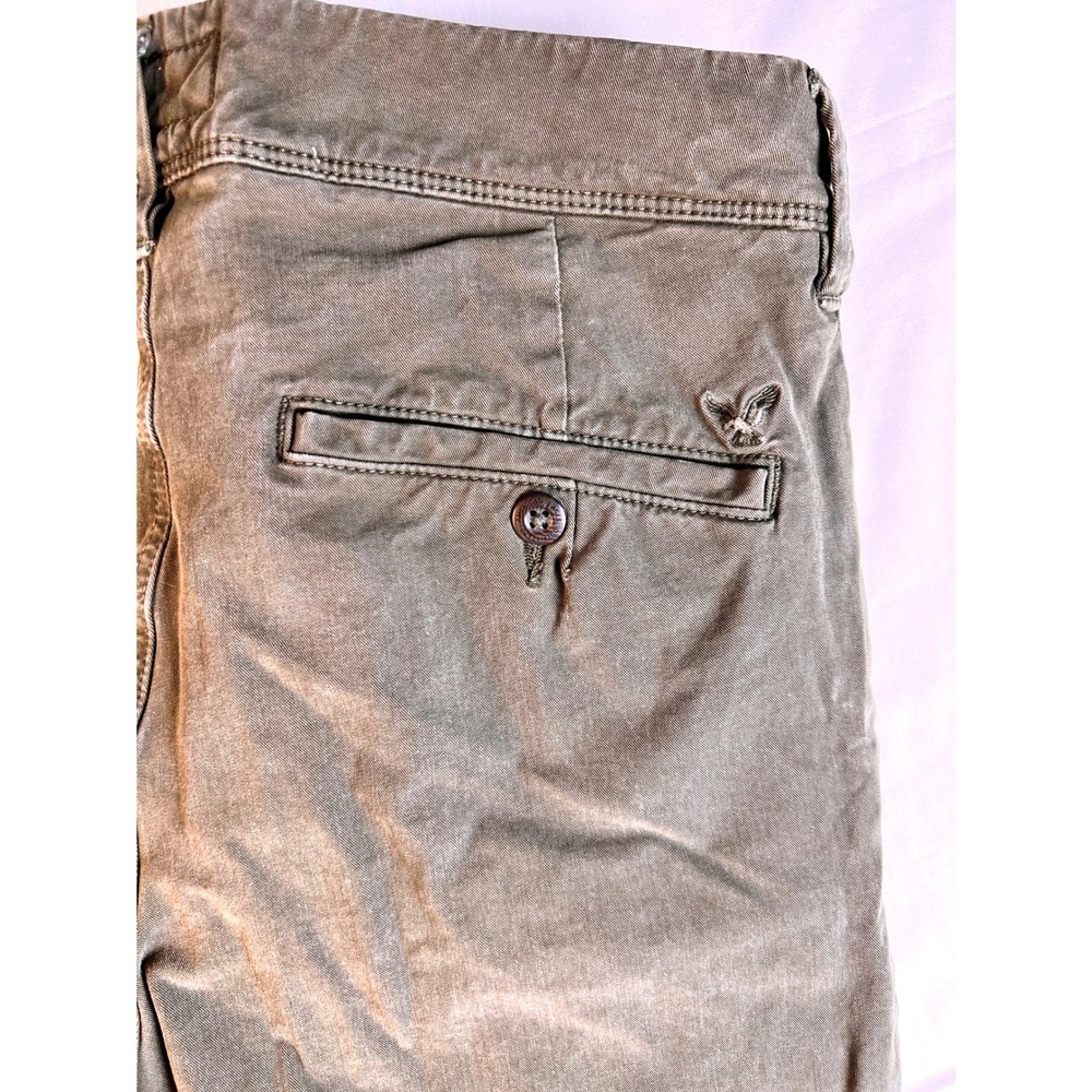 American Eagle Chino Pants Womens 16 Olive Green Good 360 Extreme Flex Slim - Picture 2 of 12
